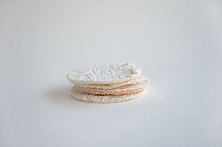 facial loofah exfoliating round spoonges padsの写真素材