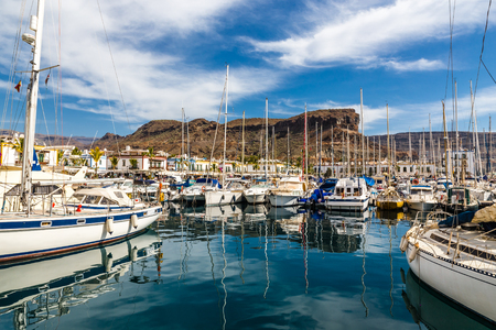 Port And Traditional Colorful Buildings - Puerto de Mogan, Gran Canaria, Canary Islands, Spainの写真素材