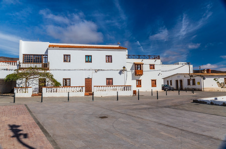 Square Next To The Church Of Santa Ana - Casillas Del Angel, Fuerteventura, Canary Islands, Spainの写真素材