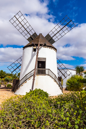 Windmill In Molino de Antigua - Antigua, Fuerteventura, Canary Islands, Spainの写真素材