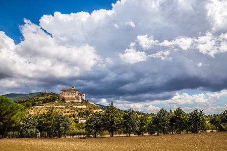 Panorama of Assisi - Province of Perugia, Umbria Region, Italy, Europeのeditorial素材