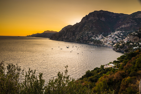 Positano - Amalfi Coast, Salerno Province, Campania Region, Italy, Europeの写真素材