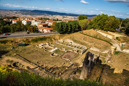 The Roman Theatre In Volterra - Tuscany, Italy, Europeの写真素材