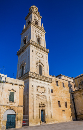 The Bell Tower Of Lecce Cathedral - Lecce, Apulia, Italy, Europeの写真素材