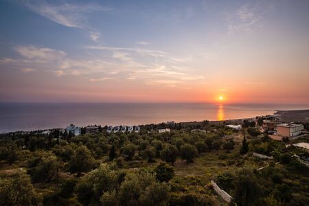 Sunset Above Dhermi Beach -  Dhermi, Himarë, Vlore, Albaniaの写真素材
