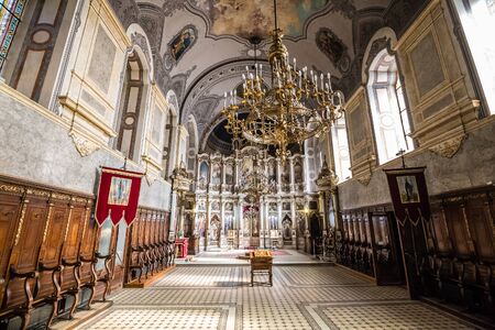 Interior Of Orthodox Cathedral Of Saint George - Novi Sad, Vojvodina, Serbia, Europeのeditorial素材
