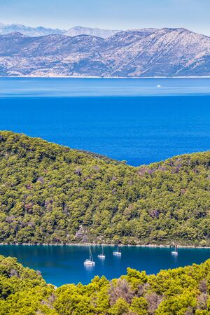 View From Montokuc Viewpoint - Mljet, Dalmatia, Croatia, Europeの写真素材