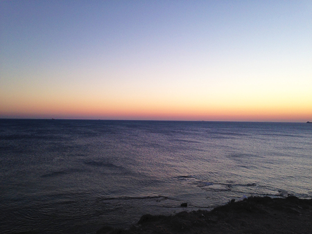 A beautiful sunset view from the seasideの写真素材