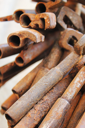 Metal rusty brown color keysの写真素材