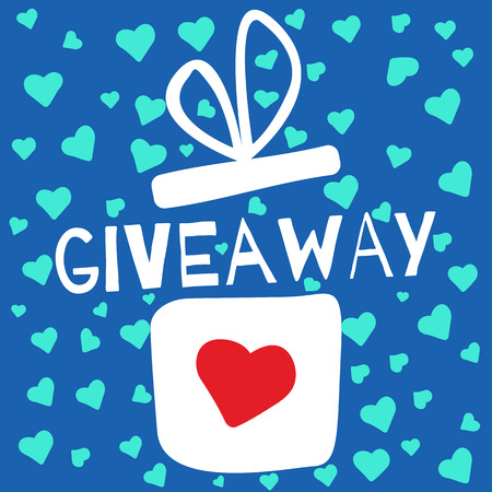 Like and comment giveaway contest. Hand drawn style.Flat vector illustration.のイラスト素材
