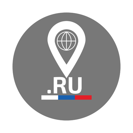 Ru Domain zone vector flat icon. Russian Internet signのイラスト素材