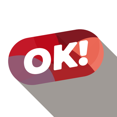 Abstract geometric vector OK button. Web design element.のイラスト素材