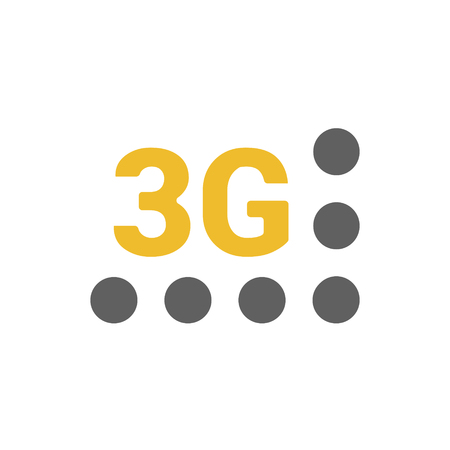 Flat 3g vector icon with  geometric  background. space and stars. Base stations signal strength dotsのイラスト素材
