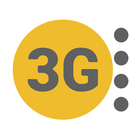 Flat 3g vector icon with  geometric  background. space and stars. Base stations signal strength dotsのイラスト素材