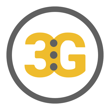Flat 3g vector icon with  geometric  background. space and stars. Base stations signal strength dotsのイラスト素材