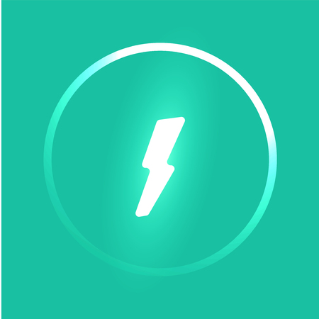 Vector power button template. Glowing lightning with circle frame. Charging iconのイラスト素材