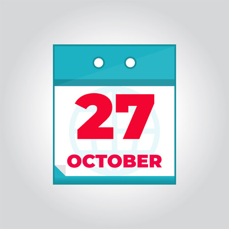 27 october daily calendar icon with month and date. Flat vectorのイラスト素材