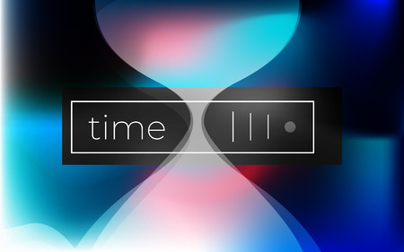 Sandglass abstract vector background. Futuristic colorful gradient with spots. Time concept.のイラスト素材