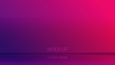 Vector violet purple  gradient studio room backdrop background.  Mock up template product display. Empty studio room luxury background.のイラスト素材