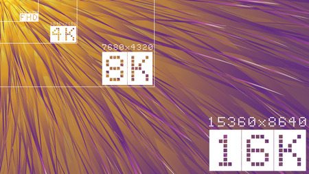 Ultra high  resolution 16k comparison mock up with abstract tv background image. 8k 4k 2k fullhd ultrahd scale frameのイラスト素材