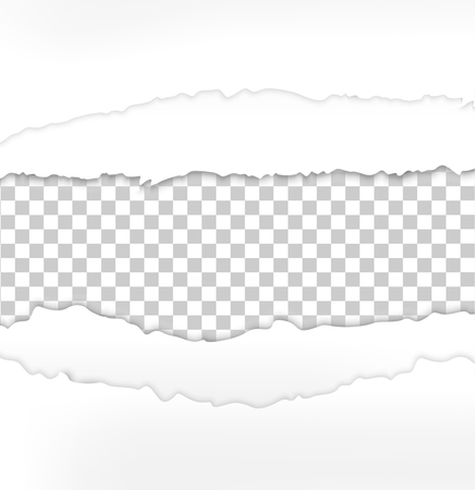 vector torn paper with ripped edges set. Isoalted on transparent. Template mockup designのイラスト素材