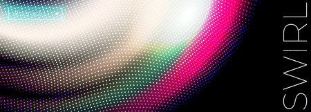 Glowing colorful Fluid swirl drop on dark . Vector abstract background. Landing page mockupのイラスト素材