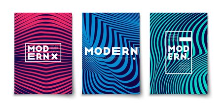 Minimal vector acrylic paint liquid marble texture covers design set mockup. Abstract fluid arts with halftone gradientsのイラスト素材
