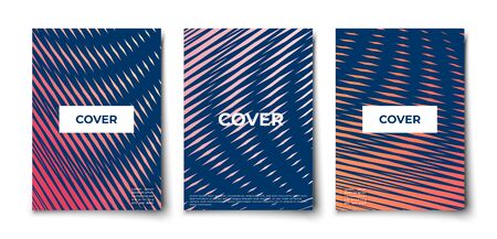Minimal vector geometric abstract bricks and rhombus elements texture covers design set mockup. halftone gradientsのイラスト素材