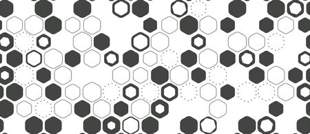 Hexagon seamless pattern geometric vector background. Abstract minimalistic flat simple honeycomb...