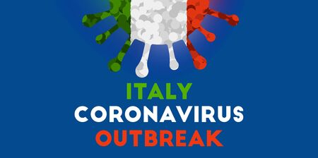 Coronavirus Italy outbreak. Colored ncov-2019 covid-2019 flag vector backgroundのイラスト素材