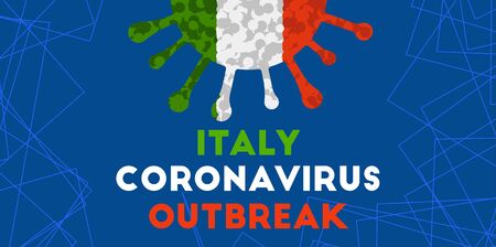 Italy flag coronovirus background.   ncov-2019 covid-2019 outbreak.  vector illustrationのイラスト素材
