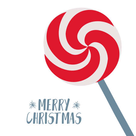 Winter new year christmas postcard. Lollipop candy. Vector card designのイラスト素材