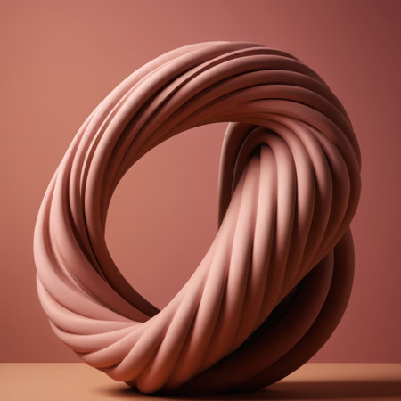 3d render, abstract background with pink wavy fabric. 3d illustrationの素材