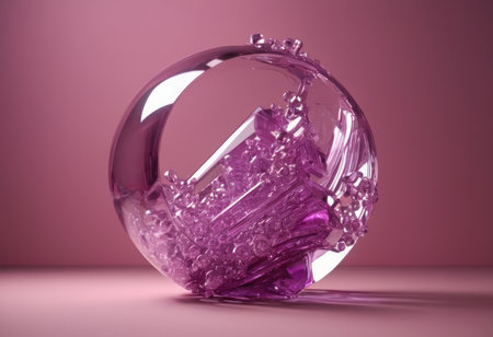 Fluid round abstract shape, futuristic modern banner design template, liquid glass stylized frame, 3d illustrationの素材