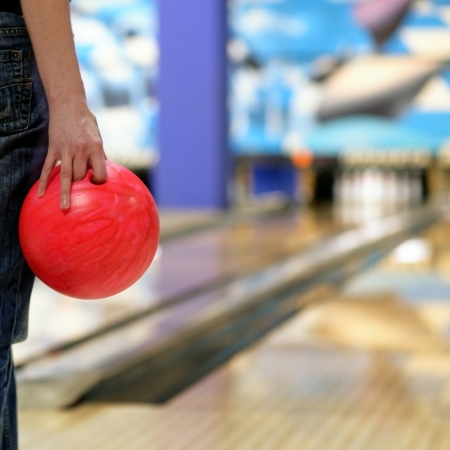 Hand with the bowling ball の写真素材