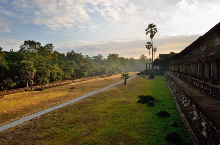 Angkor Wat temple at sunrise, Cambodia の写真素材