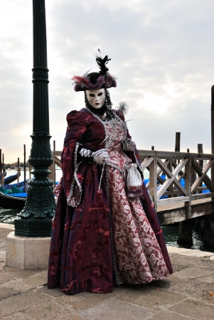 VENICE - MARCH 7: A participant in St. Mark's Square during the Carnival of Venice on March 7, 2011のeditorial素材
