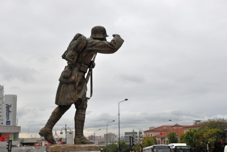 ANKARA, TURKEY - NOV 01:  Detail of Ataturk monument in city center, Ulus square shown on November 01, 2009 in Ankara.  Among other muslim countries, in 2013 Turkey became a site of civil conflicts. のeditorial素材