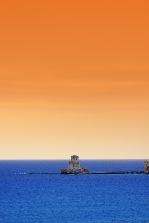 The Bourtzi tower in Methoni Venetian Fortress in the Peloponnese, Messenia,  Greece の写真素材