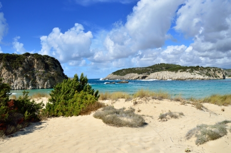 Dune of Gialova and beautiful lagoon of Voidokilia, Messenia, Greece