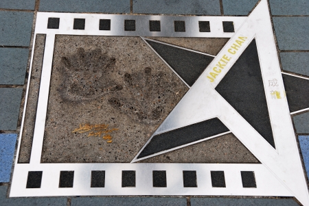HONG KONG, CHINA - JAN 06, 2012  Jackie Chan star at the Avenue of Stars, Hong Kong, China  のeditorial素材