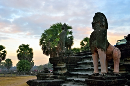 The Angkor Wat temple at sunrise in Siem Reap  Cambodia の写真素材
