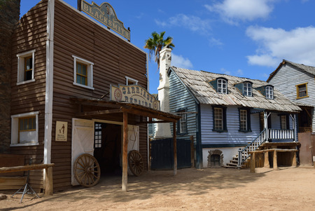 SIOUX CITY, GRAN CANARIA -  FEB 20, 2014  Street of wild west town in Sioux City  Popular tourist...