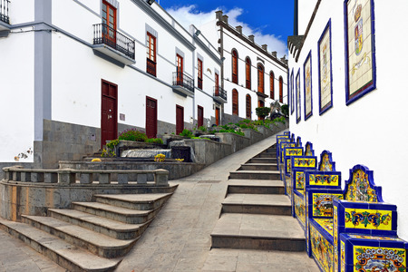 Firgas Tasteful waterfall cascade on Paseo de Gran Canaria のeditorial素材