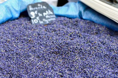 Lavender blossoms at the rural market,  Provence, France. Small depth of field.の写真素材
