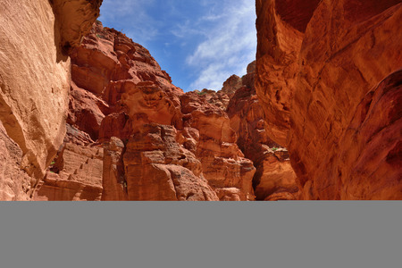 PETRA, JORDAN - APR 1, 2015: Tourists visit the  Petraのeditorial素材