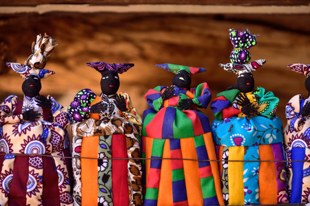 Herero dolls - popular handmade souvenir in Namibiaの写真素材