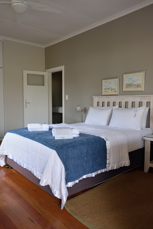SWAKOPMUND, NAMIBIA - JAN 31, 2016: Accommodation unit interior at Cornerstone Guesthouse. It is a small, private, an easy walk to the sea and the town centre of Swakopmund on Namibia's fascinating Skeleton Coastのeditorial素材