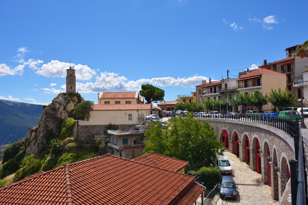 Arahova, Greece - Sept 20, 2016: Street in the famous resort of Arachova on mountain Parnassos, Greeceのeditorial素材