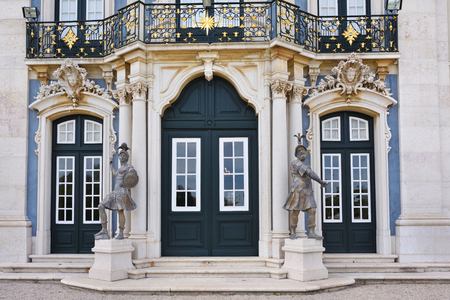 Queluz, Portugal - June 3, 2017: The entrance and facade of the Queluz Royal Palace. Formerly used as the Summer residence by the Portuguese royal familyのeditorial素材